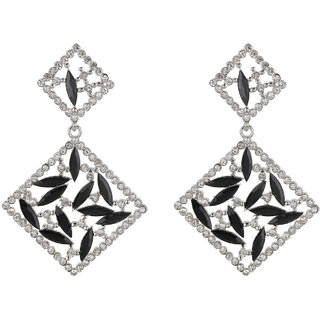 Crystallised Stud Earrings for Girls Brass Material Made in India Earrings for Women's Fashion Jewellery for Party