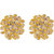 American Diamond Gold Stud Enamel Daisy Flower Earrings for Girls Alloy Material for Women's Fashion Jewellery for Party