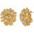 American Diamond Gold Stud Enamel Daisy Flower Earrings for Girls Alloy Material for Women's Fashion Jewellery for Party
