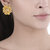 American Diamond Gold Stud Enamel Daisy Flower Earrings for Girls Alloy Material for Women's Fashion Jewellery for Party