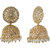 Filigreee Jhumki Filigree Top Earrings Golden Alloy Copper Material Drop Hook Earrings for Women's Fashion Jewelry
