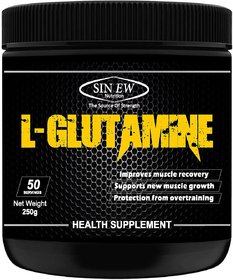 Sinew Nutrition Pure L-Glutamine Powder 250 Gm -50 Servings