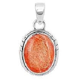 CEYLONMINE-5.25 Carat Sunstone Sunsitara Gemstone Silver Plated Panchdhatu Pendant for Unisex