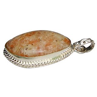 CEYLONMINE-5.50 Ratti Sunstone Pure Silver Plated Natural and Original Stone Pendant for Unisex