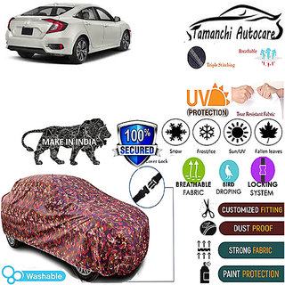 Tamanchi Autocare Cover Indoor Outdoor, All Weather Protection  coverwith Triple Stitched for Honda Civic (Jungli)