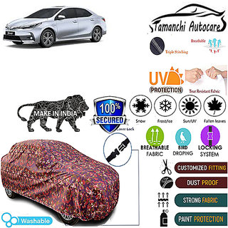 Tamanchi Autocare Cover Indoor Outdoor, All Weather Protection  coverwith Triple Stitched for Toyota Corolla (Jungli)