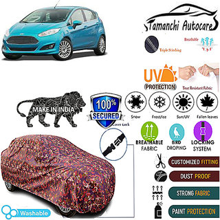 Tamanchi Autocare Cover Indoor Outdoor, All Weather Protection  coverwith Triple Stitched for Ford Fiesta Sport (Jungli)