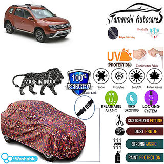 Tamanchi Autocare Cover Indoor Outdoor, All Weather Protection  coverwith Triple Stitched for Renault Duster (Jungli)