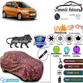 Tamanchi Autocare Cover Indoor Outdoor, All Weather Protection  coverwith Triple Stitched for Ford Figo (Jungli)