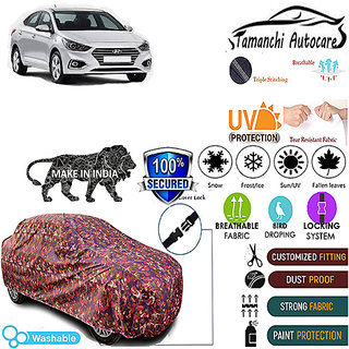 Tamanchi Autocare Cover Indoor Outdoor, All Weather Protection  coverwith Triple Stitched for Hyundai Fluidic (Jungli)
