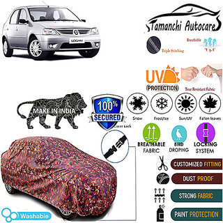 Tamanchi Autocare Cover Indoor Outdoor, All Weather Protection  coverwith Triple Stitched for Mahindra Logan (Jungli)