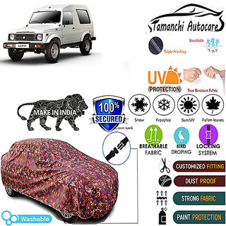 Tamanchi Autocare Cover Indoor Outdoor, All Weather Protection  coverwith Triple Stitched for Maruti Gypsi (Jungli)