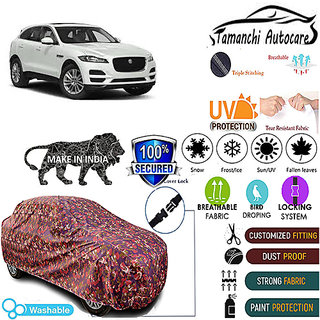 Tamanchi Autocare Cover Indoor Outdoor, All Weather Protection  coverwith Triple Stitched for Jaguar F-Pace (Jungli)