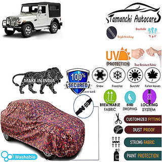 Tamanchi Autocare Cover Indoor Outdoor, All Weather Protection  coverwith Triple Stitched for Mahindra Marshal (Jungli)