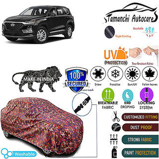Tamanchi Autocare Cover Indoor Outdoor, All Weather Protection  coverwith Triple Stitched for Hyundai SantaFe (Jungli)