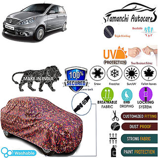 Tamanchi Autocare Cover Indoor Outdoor, All Weather Protection  coverwith Triple Stitched for Tata New Vista (Jungli)