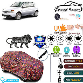 Tamanchi Autocare Cover Indoor Outdoor, All Weather Protection  coverwith Triple Stitched for Tata Indica (Jungli)
