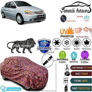 Tamanchi Autocare Cover Indoor Outdoor, All Weather Protection  coverwith Triple Stitched for Tata Indigo XL (Jungli)