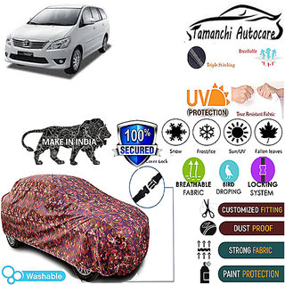 Tamanchi Autocare Cover Indoor Outdoor, All Weather Protection  coverwith Triple Stitched for Toyota Innova T-3 (Jungli)