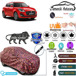 Tamanchi Autocare Cover Indoor Outdoor, All Weather Protection  coverwith Triple Stitched for Maruti Swift New (Jungli)