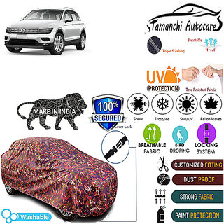 Tamanchi Autocare Cover Indoor Outdoor, All Weather Protection  coverwith Triple Stitched for Volkswagen Tiguan (Jungli)