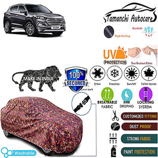 Tamanchi Autocare Cover Indoor Outdoor, All Weather Protection  coverwith Triple Stitched for Hyundai Tuscon (Jungli)