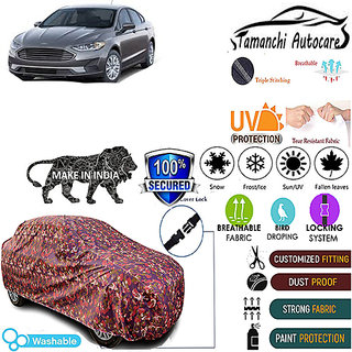 Tamanchi Autocare Cover Indoor Outdoor, All Weather Protection  coverwith Triple Stitched for Ford Fusion (Jungli)