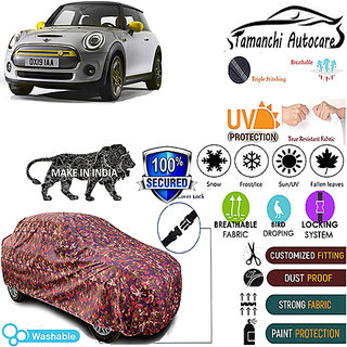 Tamanchi Autocare Cover Indoor Outdoor, All Weather Protection  coverwith Triple Stitched for Mini Cooper SE (Jungli)