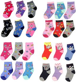 HF Roopsi (1-2 Years) Kids Cotton Multicolor Ankle Socks (Pack of 12 Pairs) for age(1-2 Years)