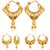 Vighnaharta Mini Shimmering Beautiful Gold Plated Clip on Bucket,basket and Chand Bali earring Combo
