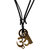 M Men Style  Stylish Yoga Om Locket With Adjustable Leather Cord Chain Gold Bronze Pendant For Unisex