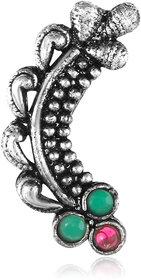 Oxidised Gold with Artificial stone and beads and Pearls Alloy Maharashtrian Nath Nathiya./ Nose Pin for women