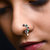 Oxidised Gold with Artificial stone and beads Red Stone Alloy Maharashtrian Nath Nathiya./ Nose Pin for women