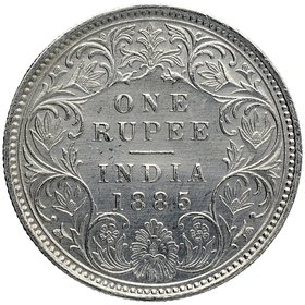 one rupees 1885 unc coin