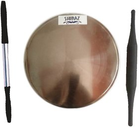 Shiraz Stainless Steel Chakla  2 Belans-Marwadi  Wooden Belan Half Steel Belan