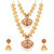 Sukkhi Ethnic Pearl Gold Plated Peacock Long Haram Temple Necklace Set for Women