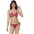 Nivcy Women Satin Without Padded Lingerie Set Dark Pink