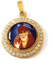 24 ct Gold Plate Sai Baba Locket With Golden Chain