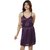 Nivcy Women Satin V-Neck Nighty Dark Purple