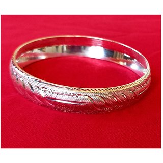 Silver Plated Silver Kada (Bracelet) For Men