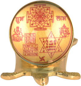 KESAR ZEMS Brass Shree Tortoise Yantra With Vastu Sampuran Shree Yantra Inside Half Of Ball Lence The Symbols Of Persist