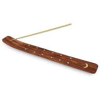 Online craft pack of 4 Wooden Open Rectangular Incense Stick /Agarbatti Holder Stand/Ash Collector