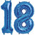 Hippity Hop Number Numeric 16 Inch Blue Colour Foil Balloon for Birthday, Wedding Anniverasary (Blue, 18)