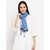 Get Wrapped Blue Dobby Border Scarf with Tassel for Women