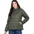 Kotty Women Olive Nylon Full Sleeve Padded Puffer Jacket