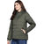 Kotty Women Olive Nylon Full Sleeve Padded Puffer Jacket
