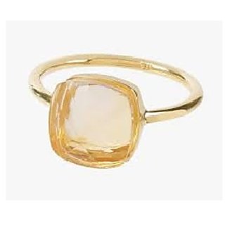 CEYLONMINE-5.5 RATTI Citrine Ring Sunela Certified Natural Panchdhatu Gold Plated Ring for Men and Women