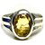 CEYLONMINE-Natural Gemstone Citrine Silver Plated Ring Adjustable Ring for Unisex