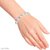 Heart Shaped Silver Plated American Diamond Metal Bracelet For Women