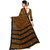 Shopkio Women's Pure Georgette Floral Printed Brown Colour Saree with Blouse Piece